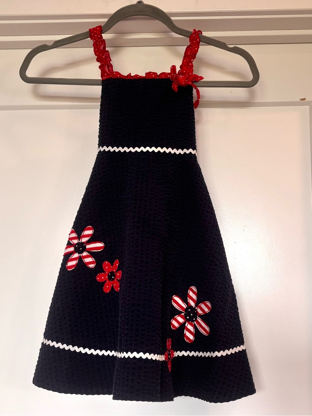 Sophie Rose Girls Summer Sleeveless Patriotic Flower 4th of July Dress- Size 5
